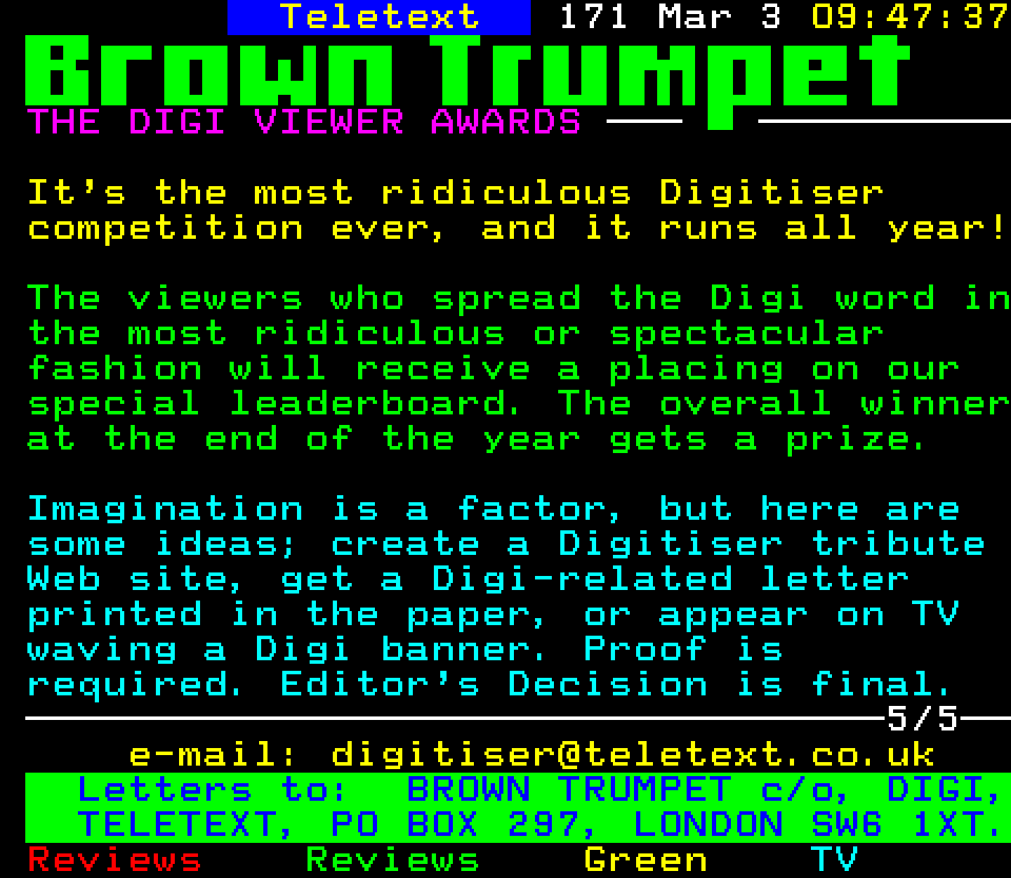 Digitiser, Teletext - 1997