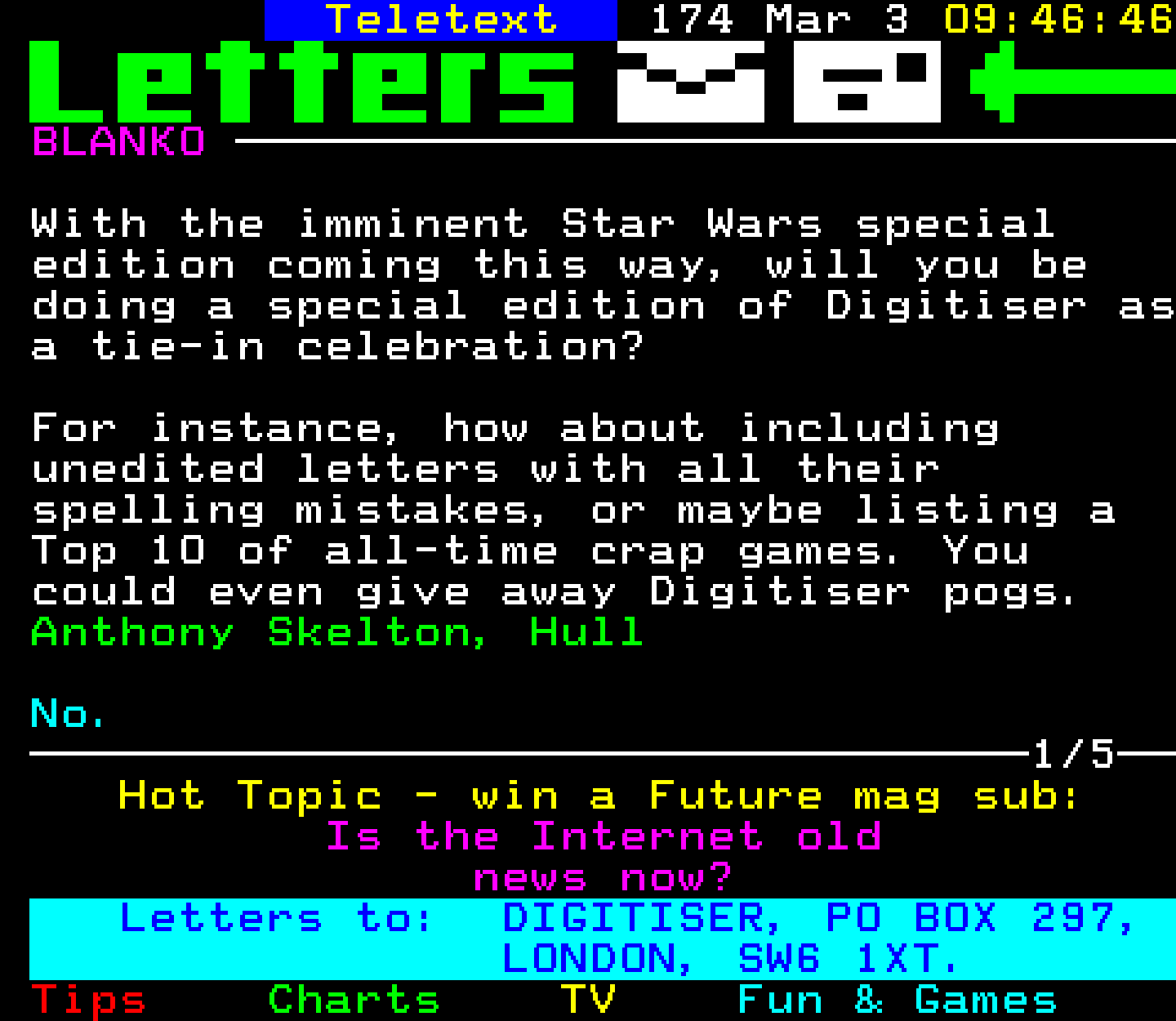 Digitiser, Teletext - 1997