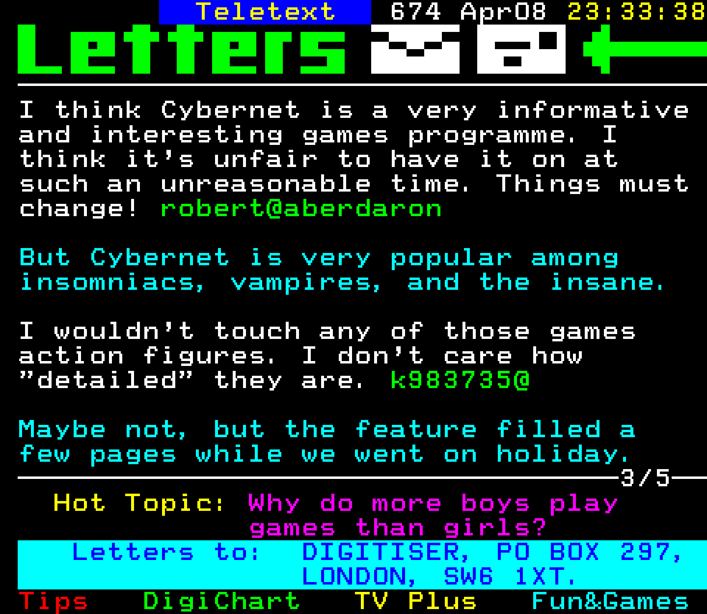 Digitiser, Teletext - 1999
