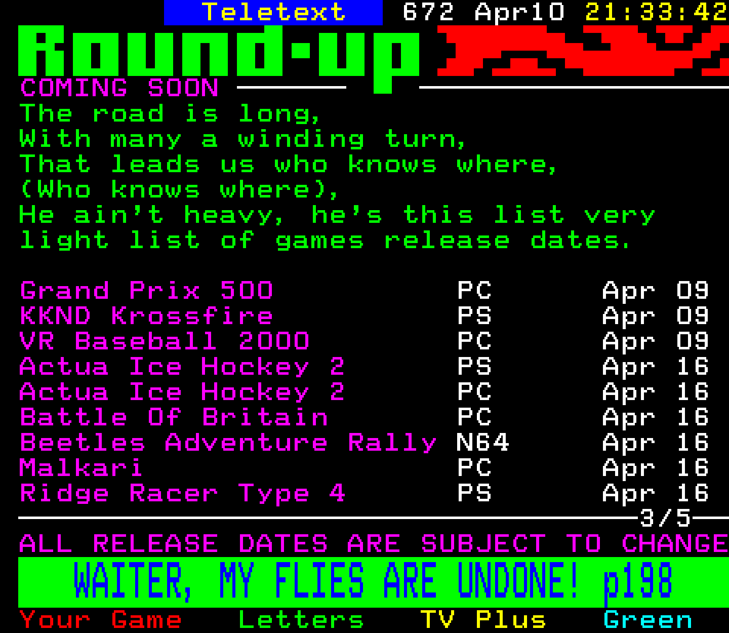 Digitiser, Teletext - 1999