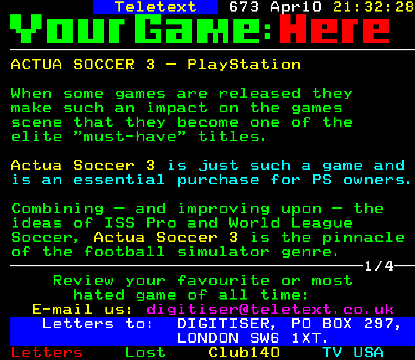 Digitiser, Teletext - 1999