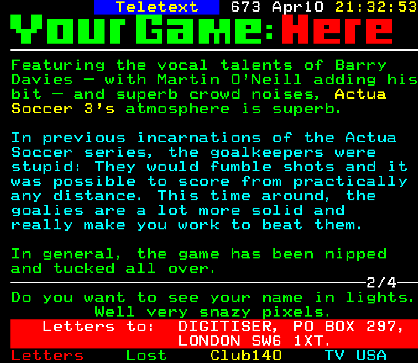 Digitiser, Teletext - 1999