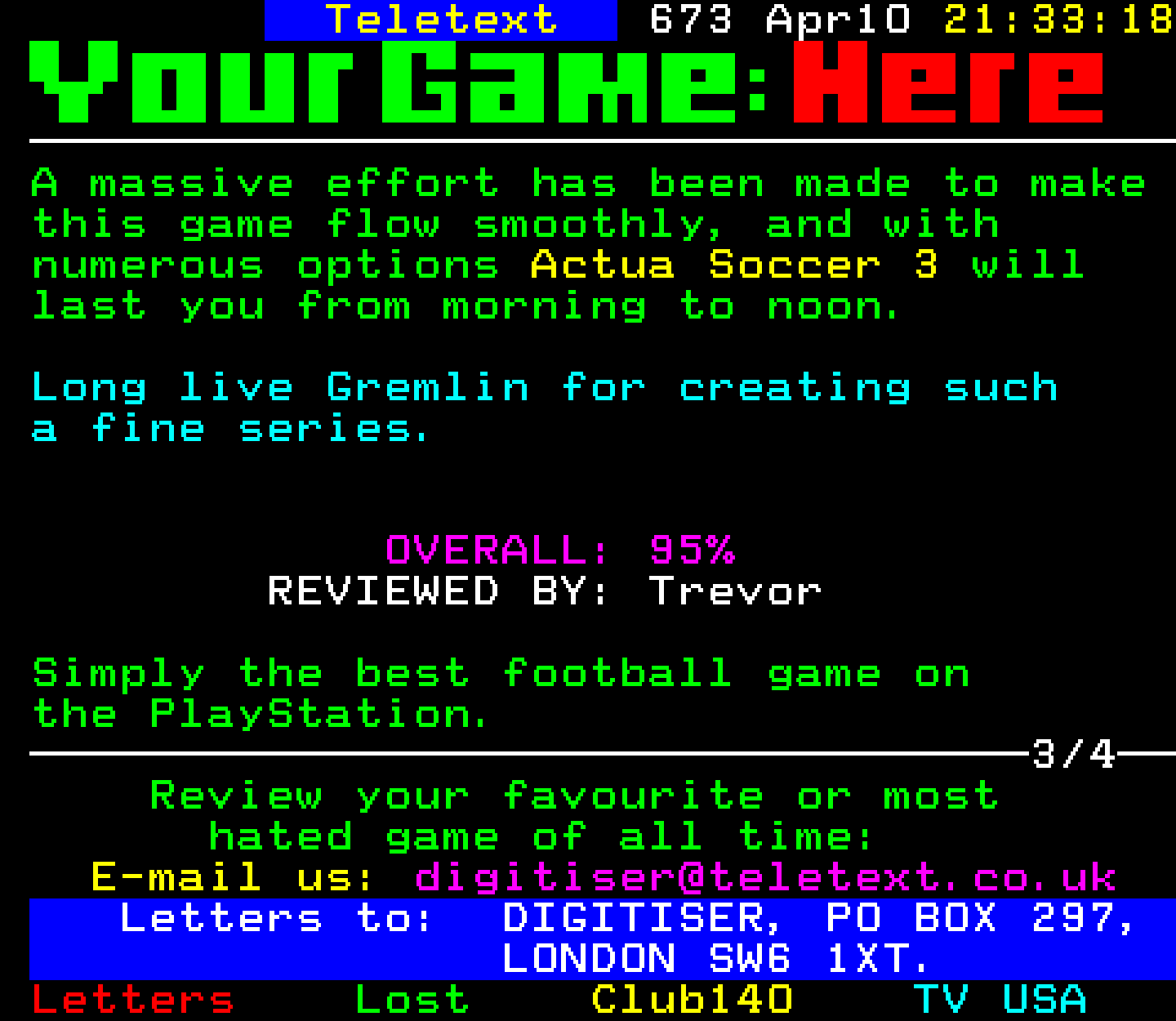 Digitiser, Teletext - 1999