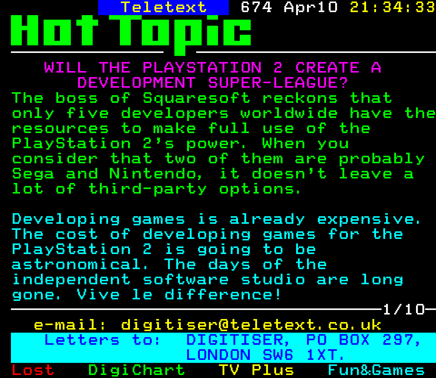 Digitiser, Teletext - 1999