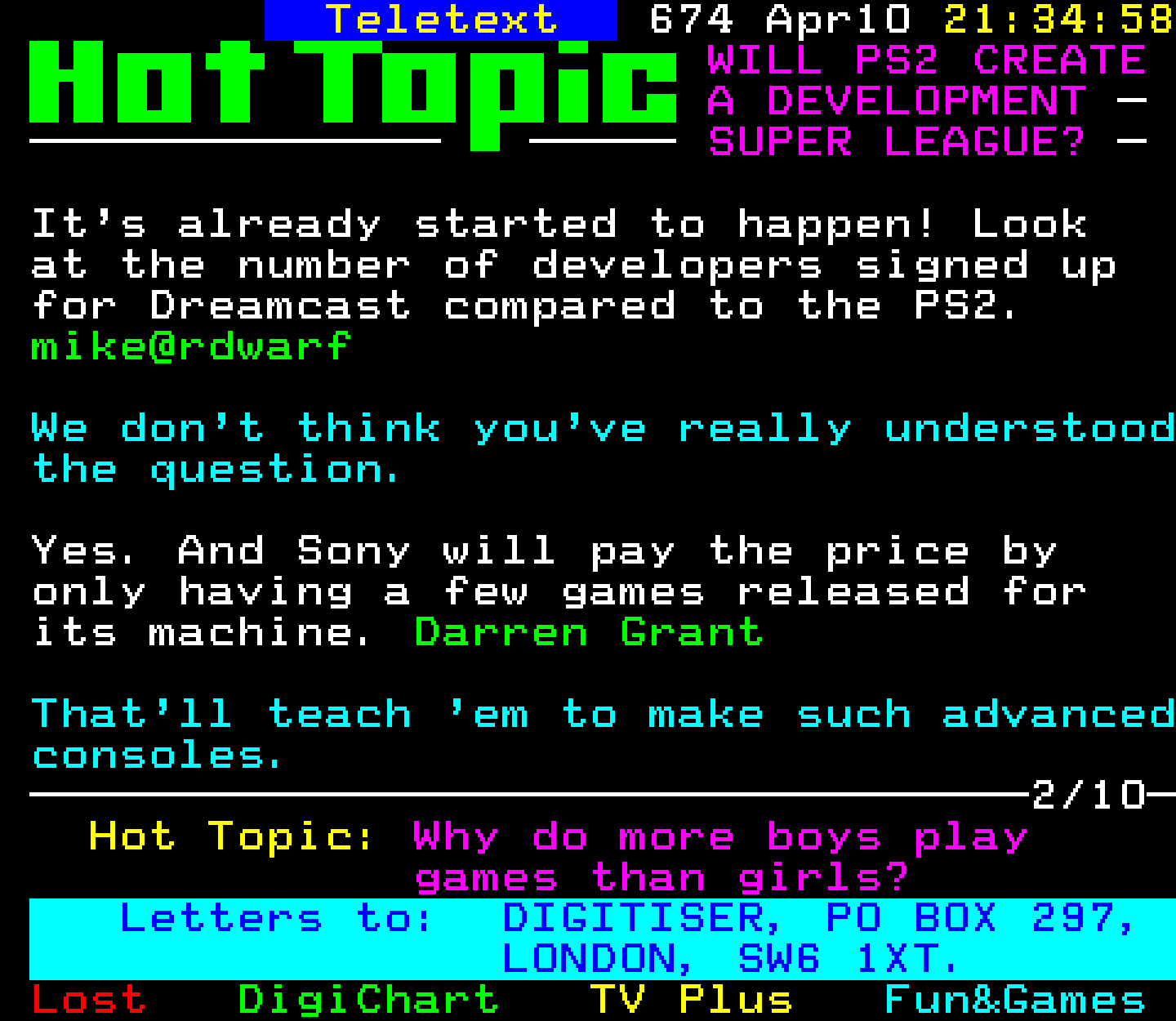 Digitiser, Teletext - 1999