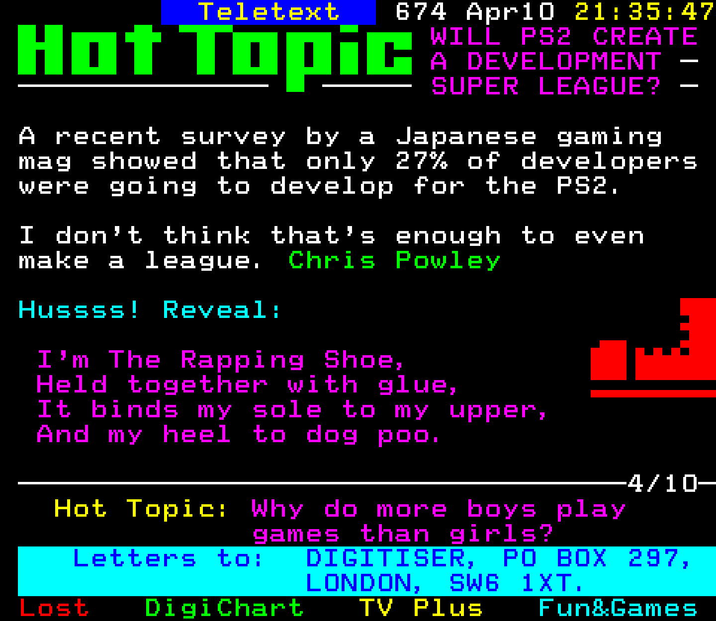 Digitiser, Teletext - 1999