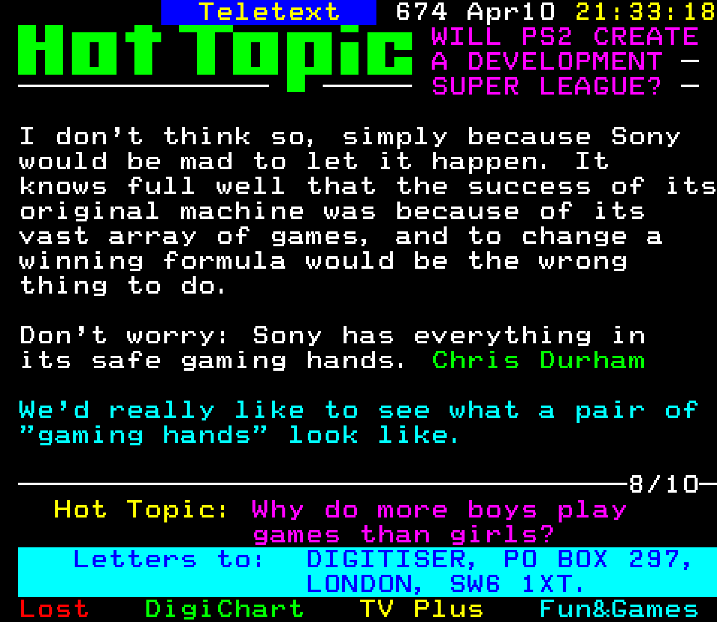 Digitiser, Teletext - 1999