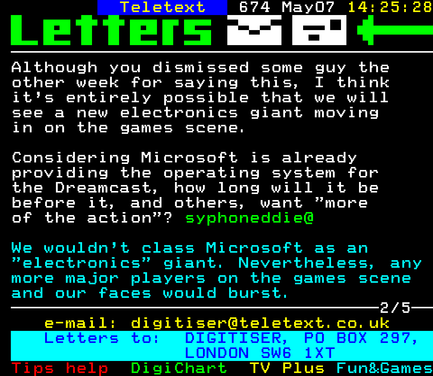 Digitiser, Teletext - 1999