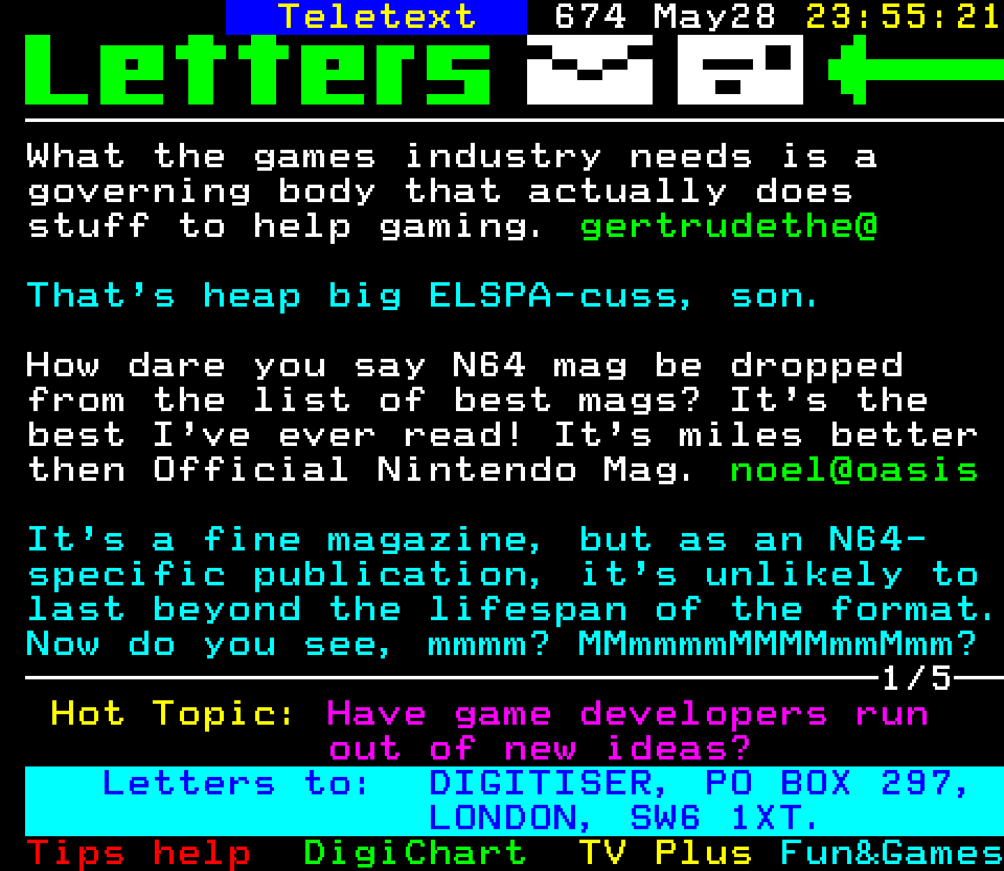Digitiser, Teletext - 1999
