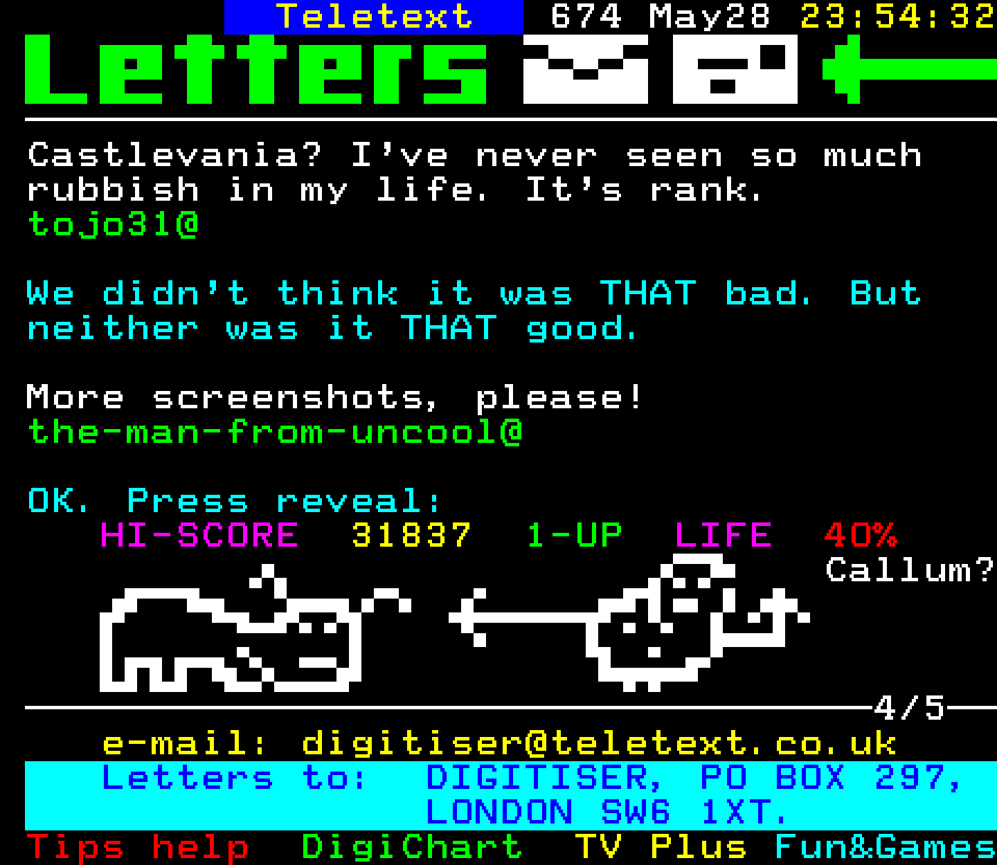Digitiser, Teletext - 1999