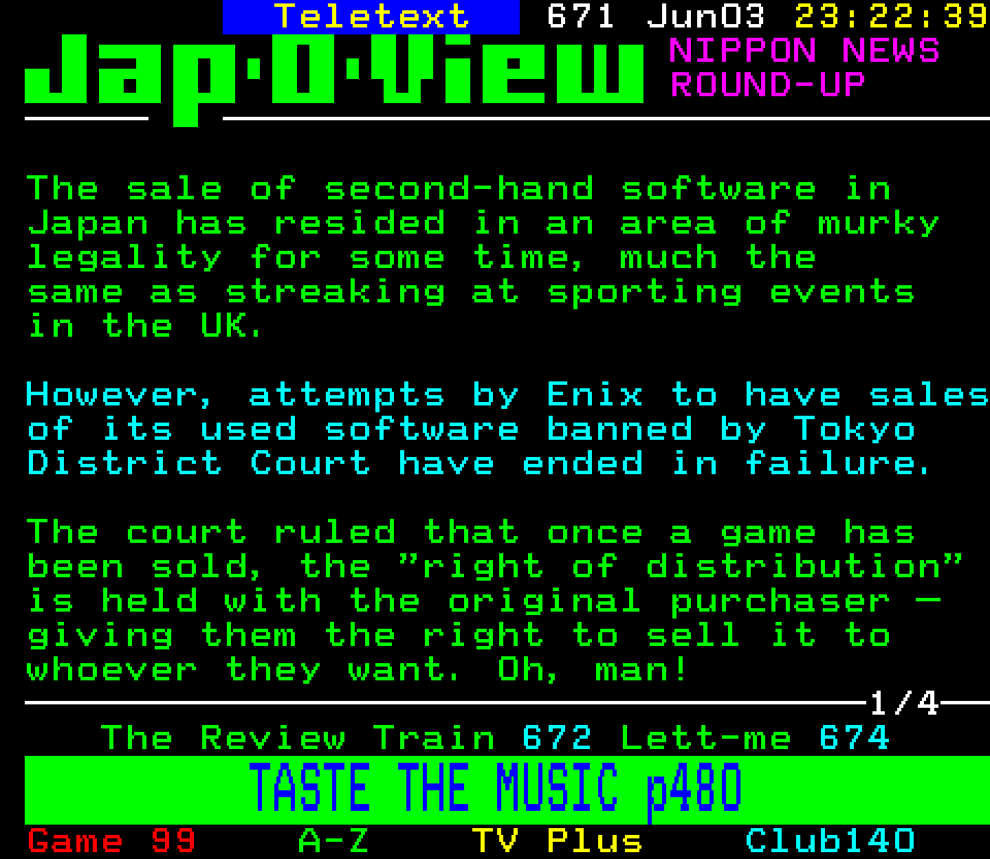 Digitiser, Teletext - 1999