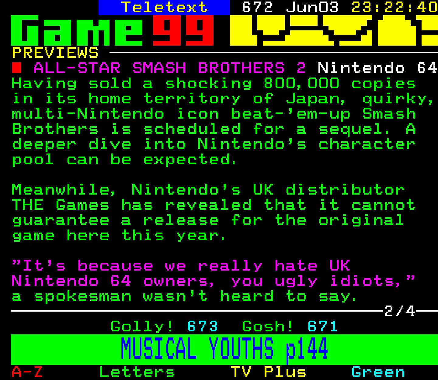 Digitiser, Teletext - 1999