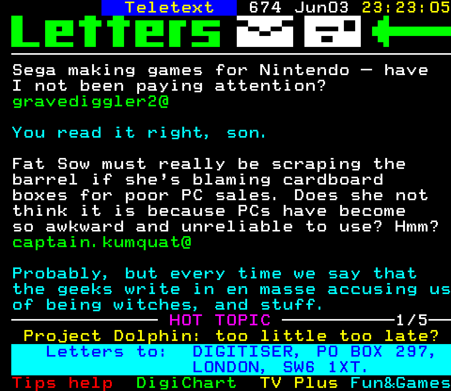 Digitiser, Teletext - 1999