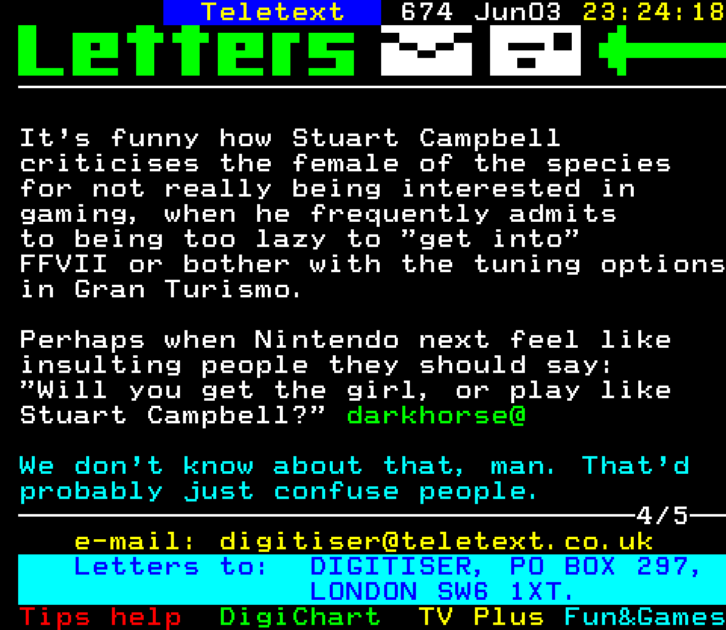 Digitiser, Teletext - 1999