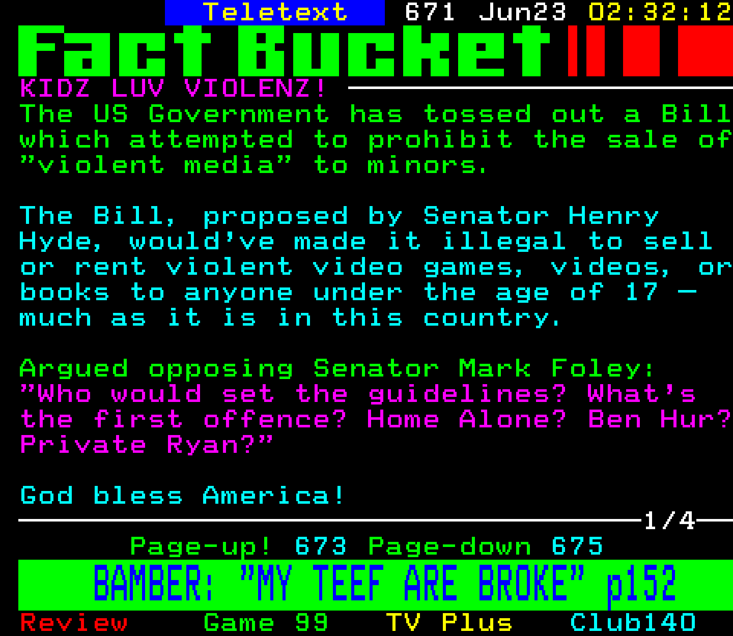 Digitiser, Teletext - 1999