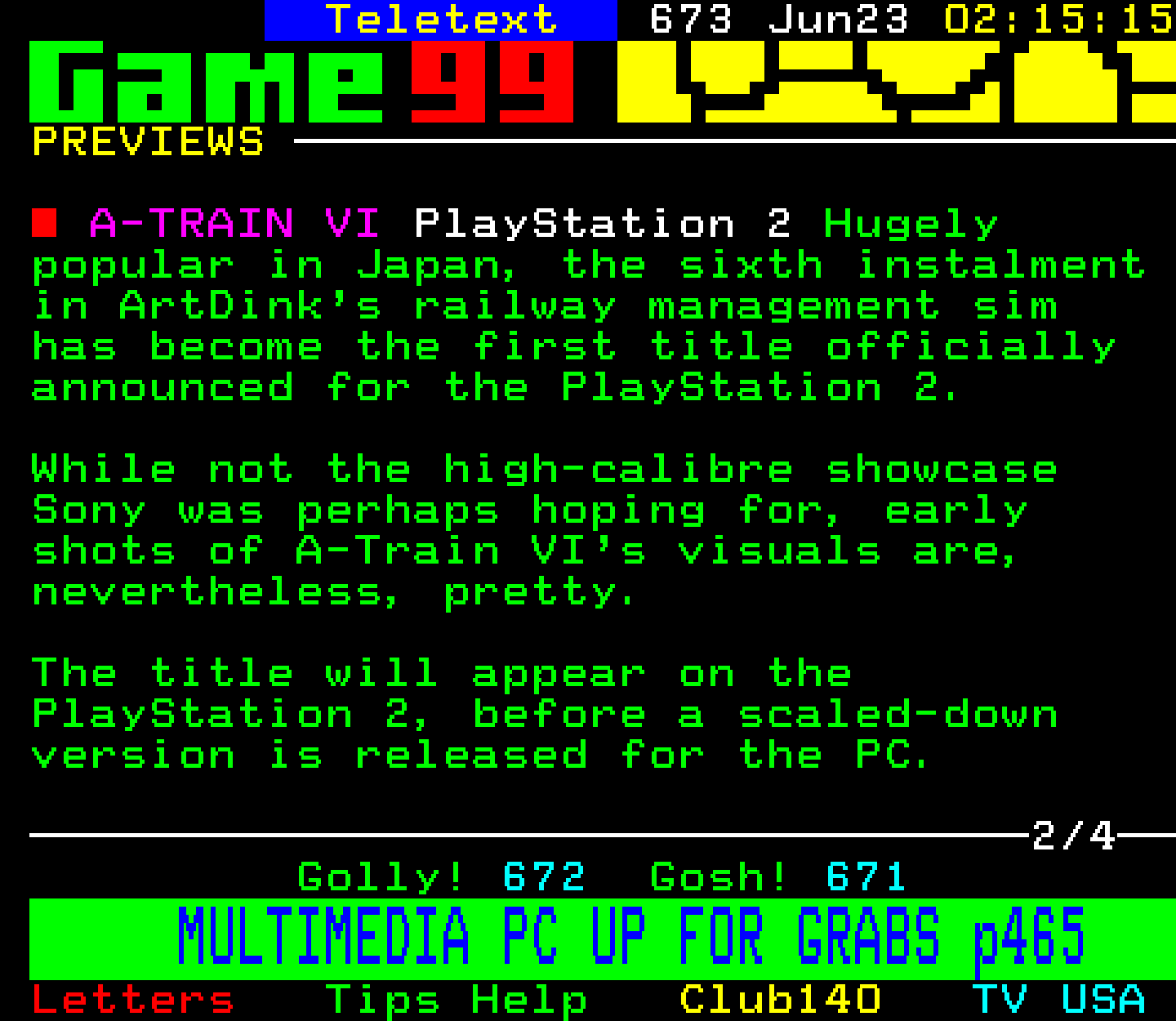 Digitiser, Teletext - 1999