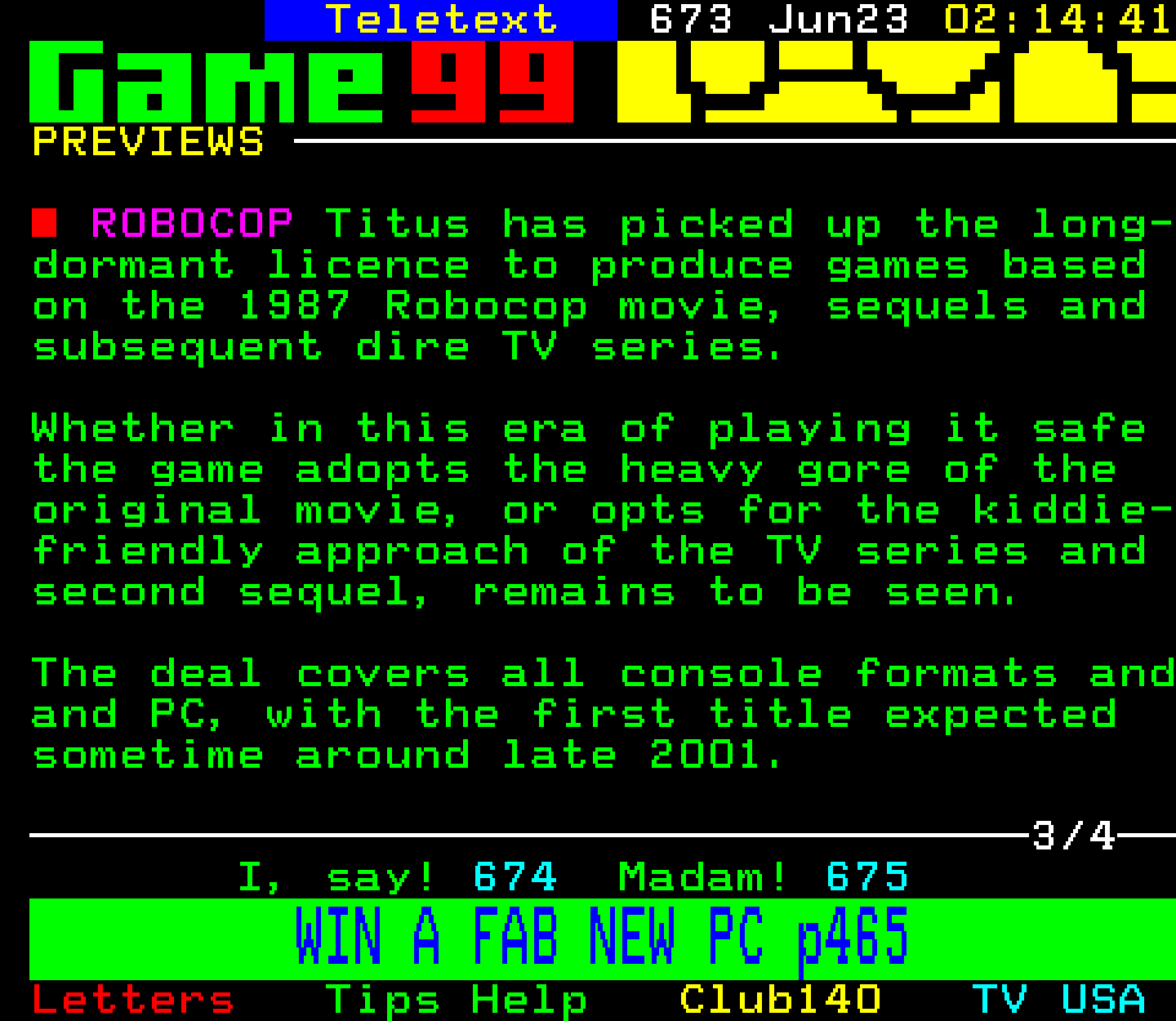 Digitiser, Teletext - 1999