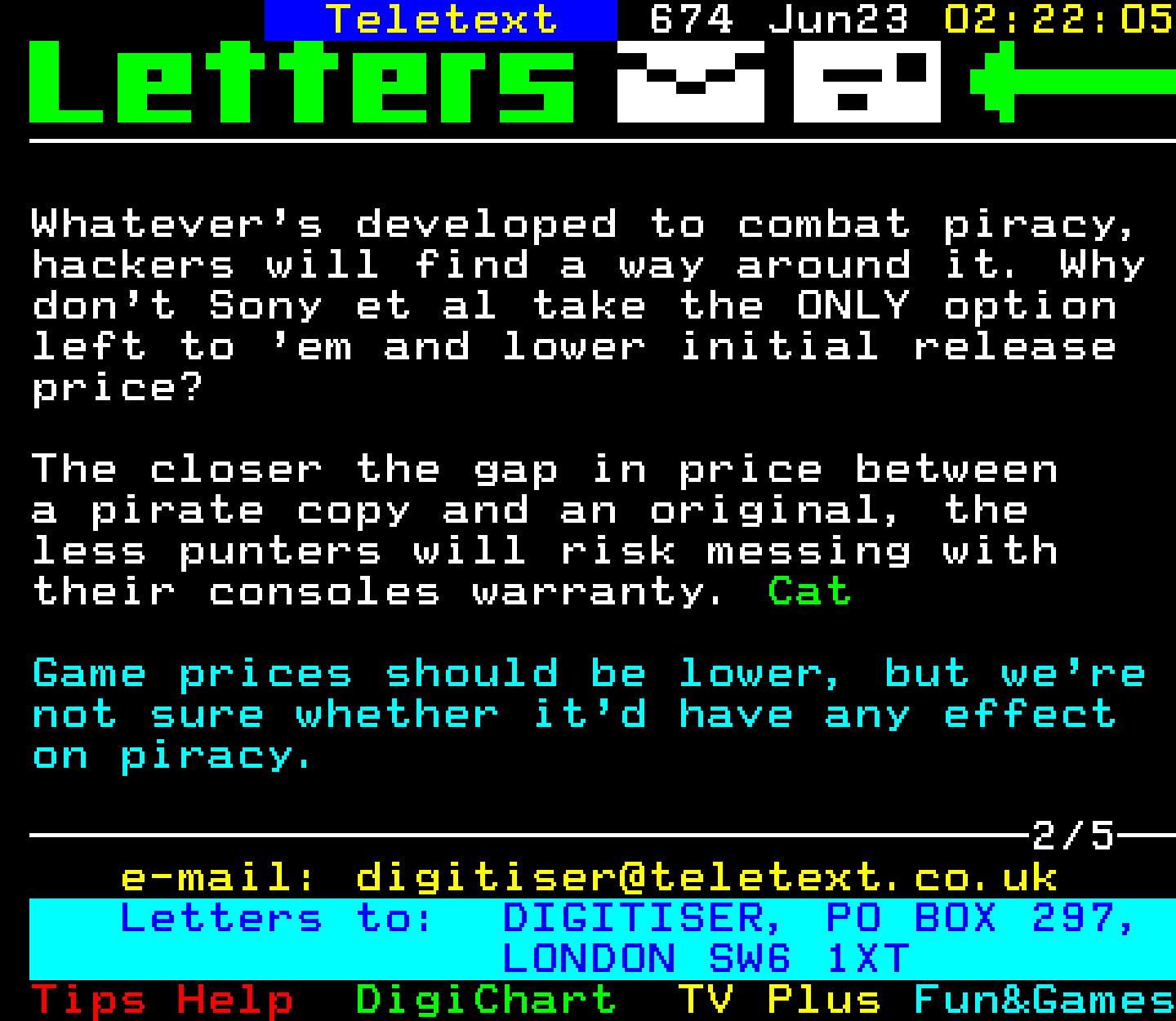Digitiser, Teletext - 1999
