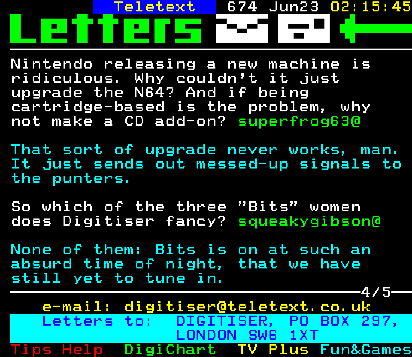 Digitiser, Teletext - 1999