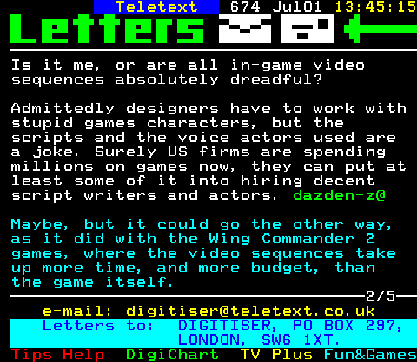 Digitiser, Teletext - 1999