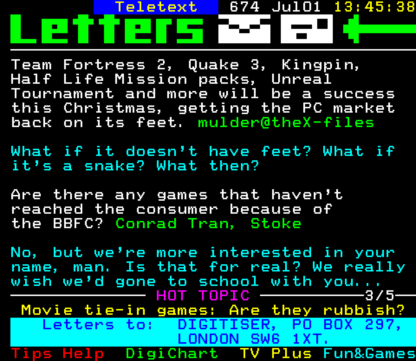 Digitiser, Teletext - 1999