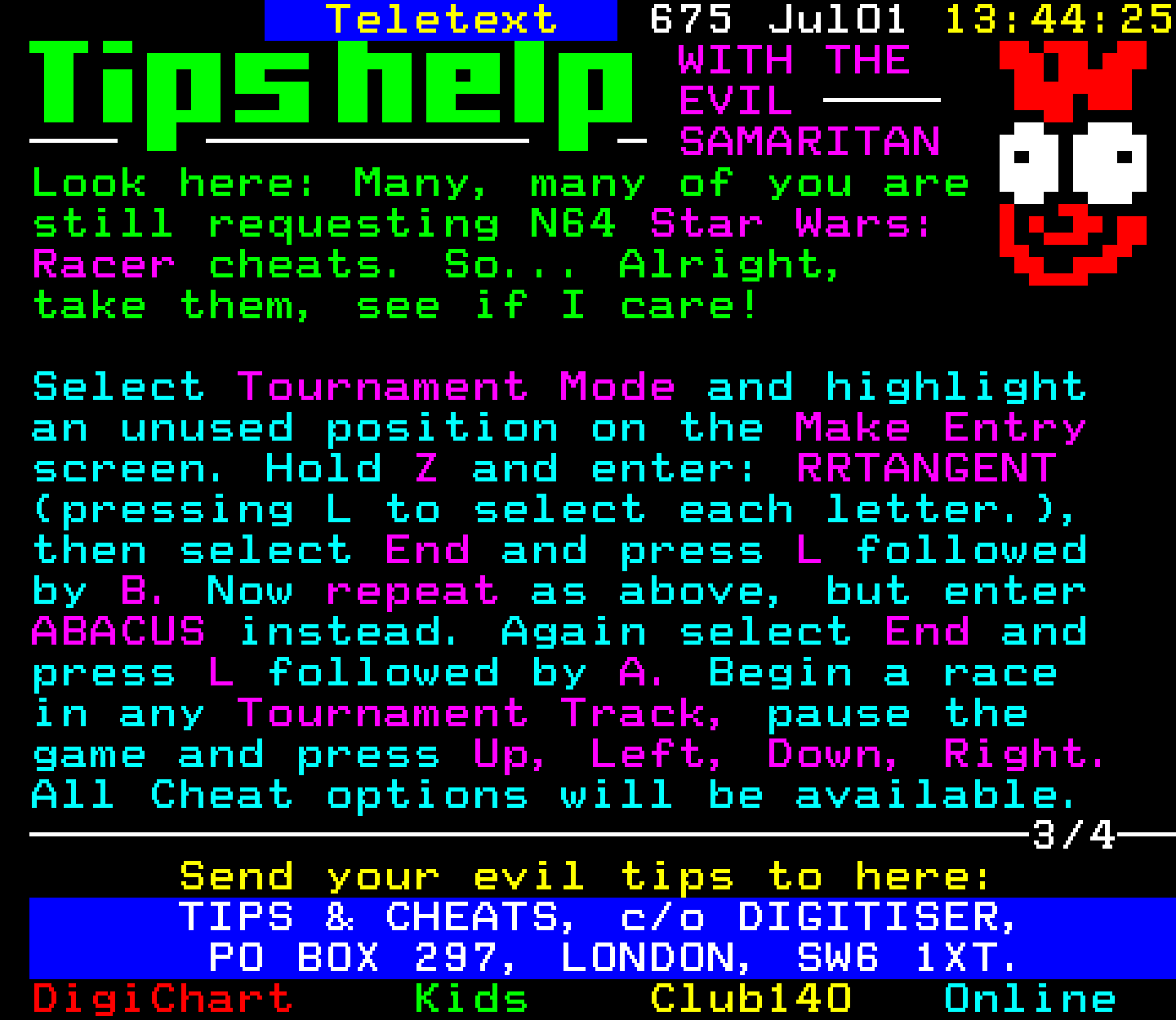 Digitiser, Teletext - 1999