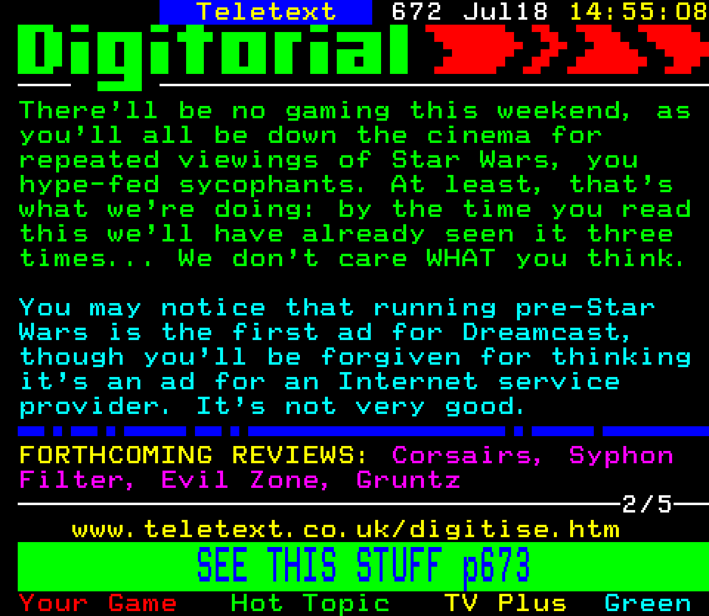 Digitiser, Teletext - 1999