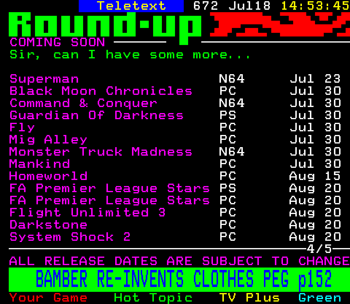 Digitiser, Teletext - 1999