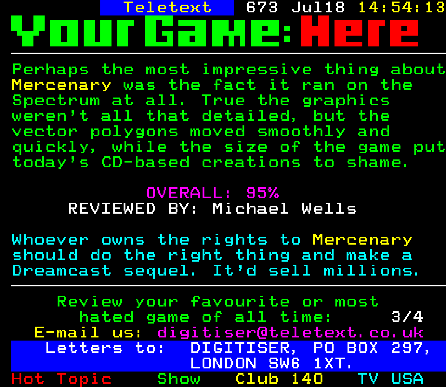 Digitiser, Teletext - 1999