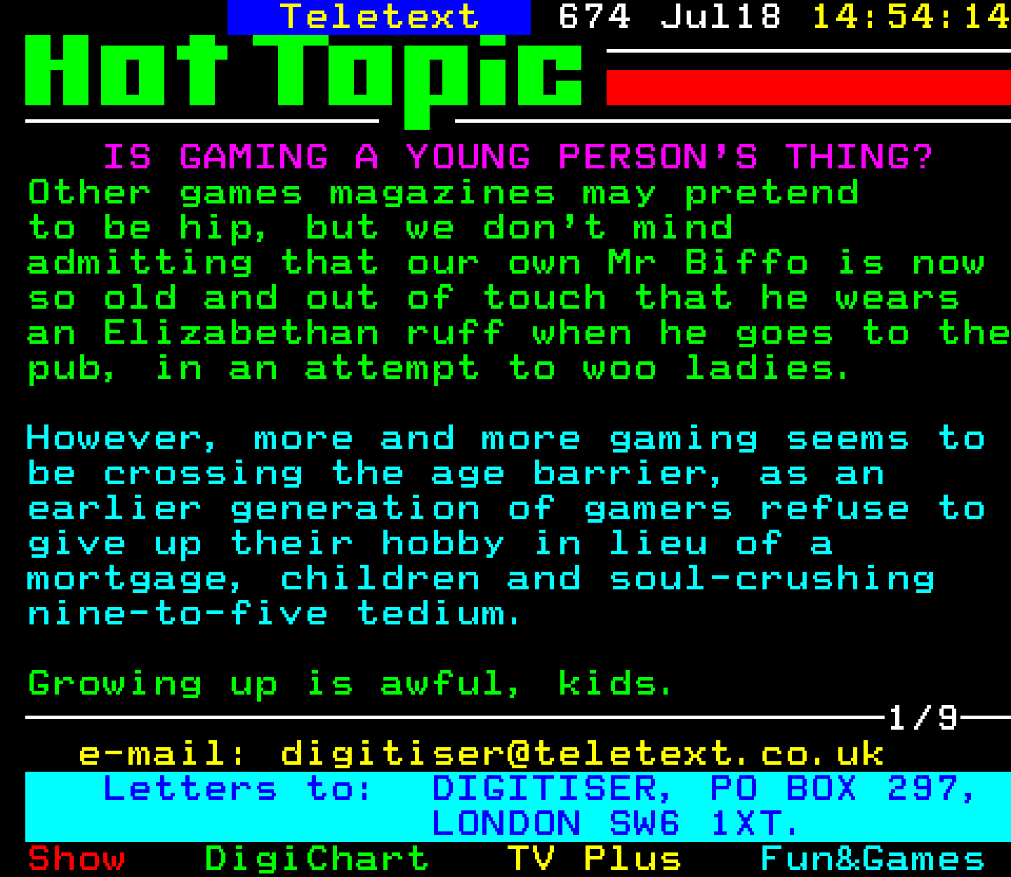 Digitiser, Teletext - 1999