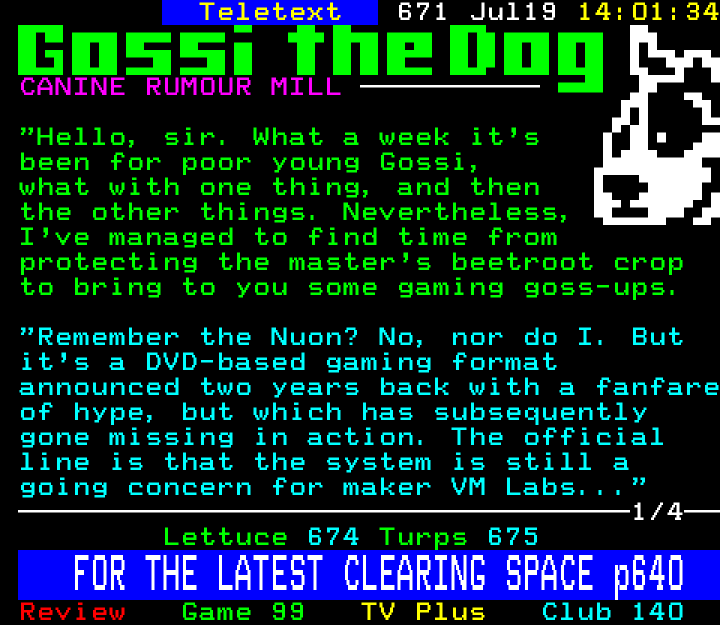 Digitiser, Teletext - 1999