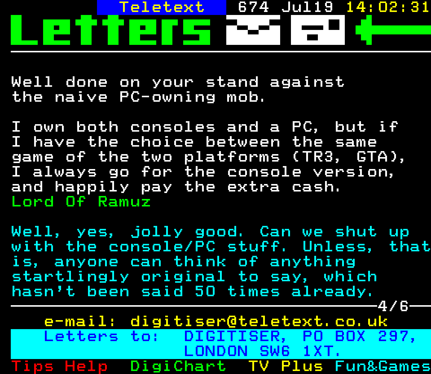 Digitiser, Teletext - 1999