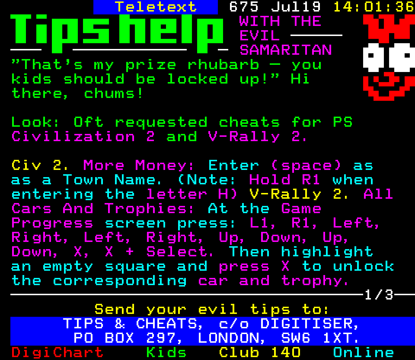 Digitiser, Teletext - 1999