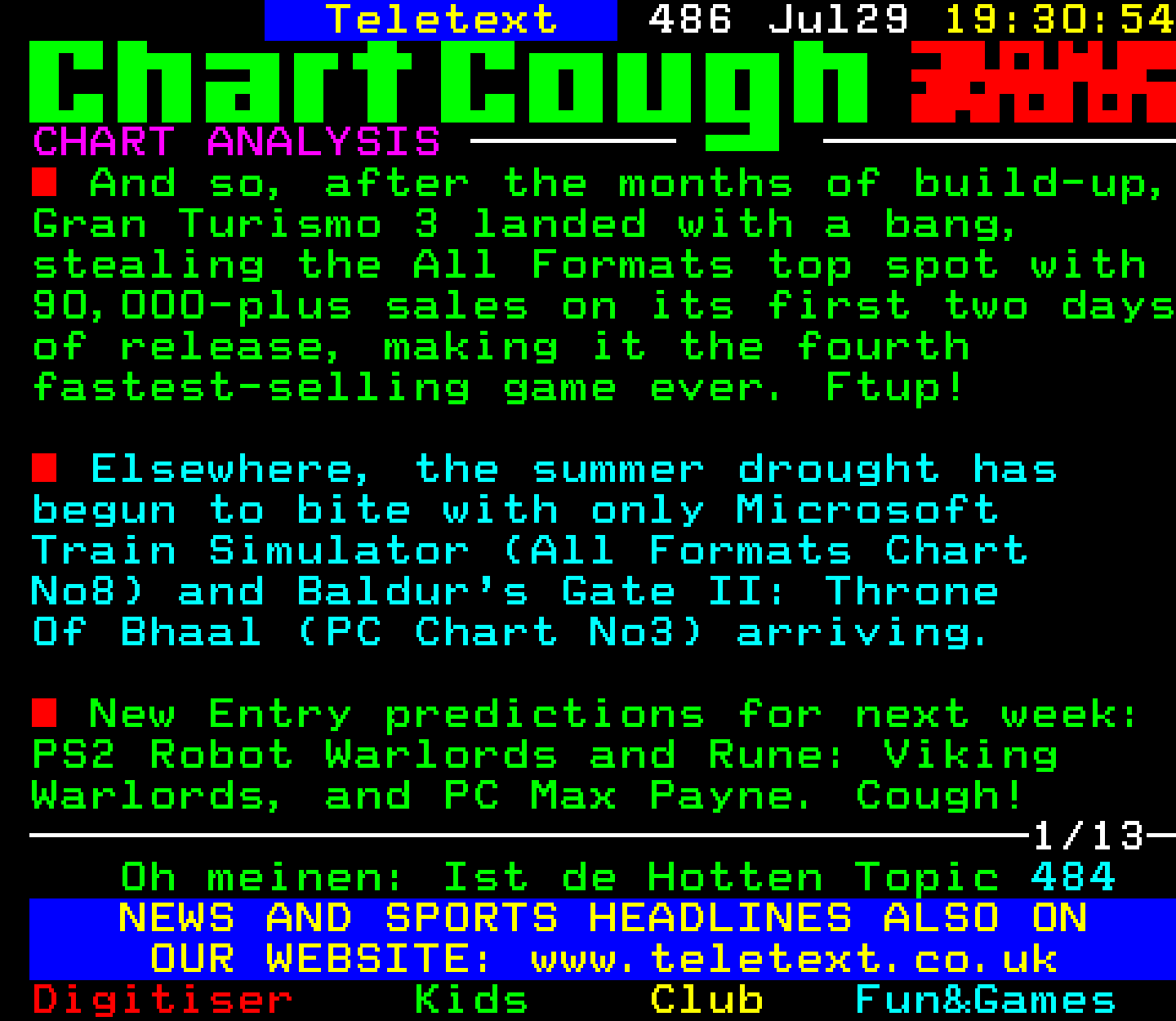 Digitiser, Teletext - 2001
