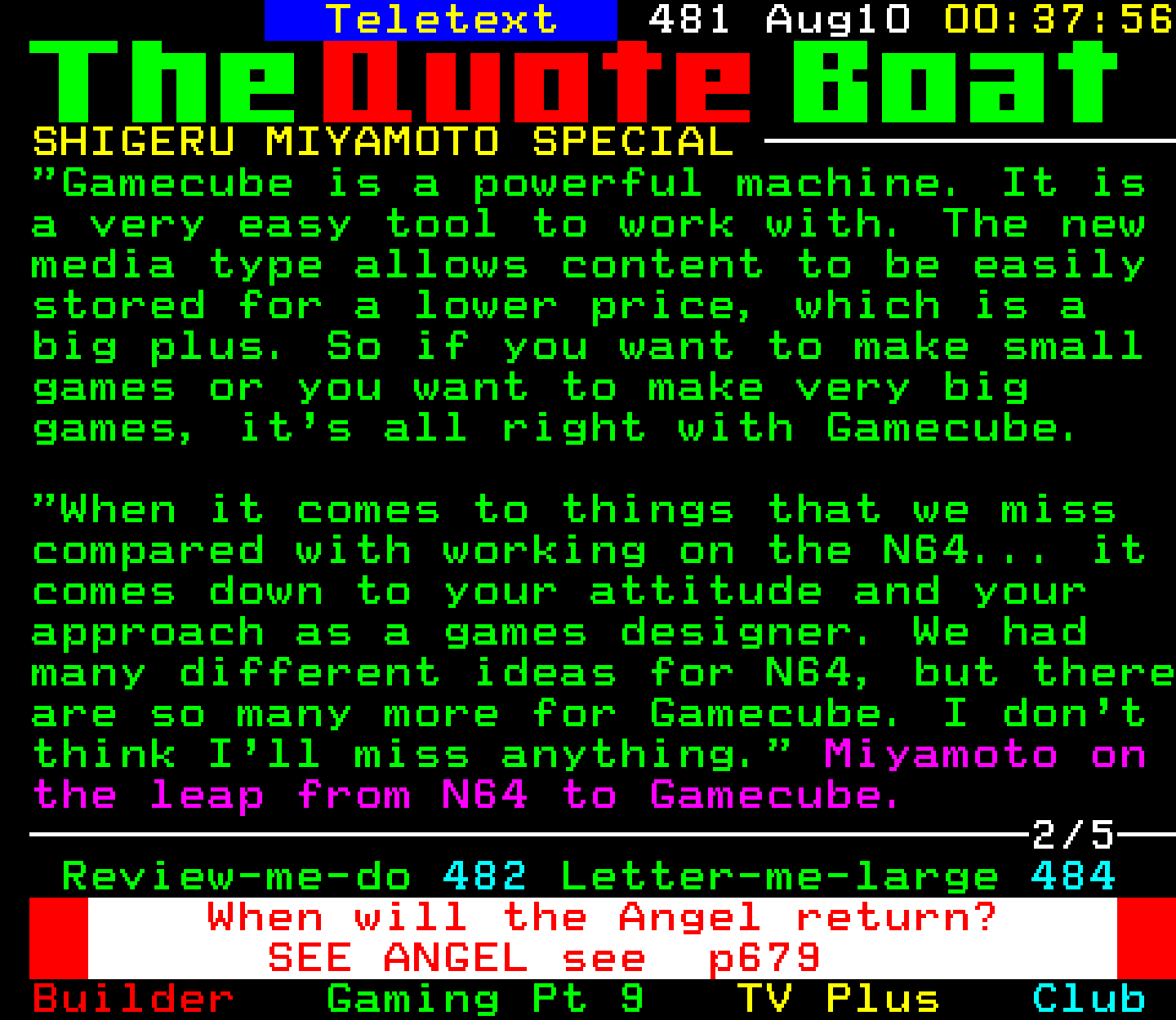 Digitiser, Teletext - 2001