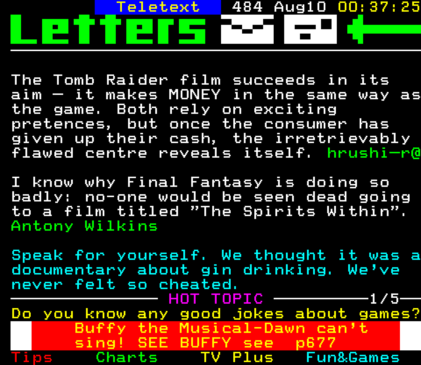 Digitiser, Teletext - 2001