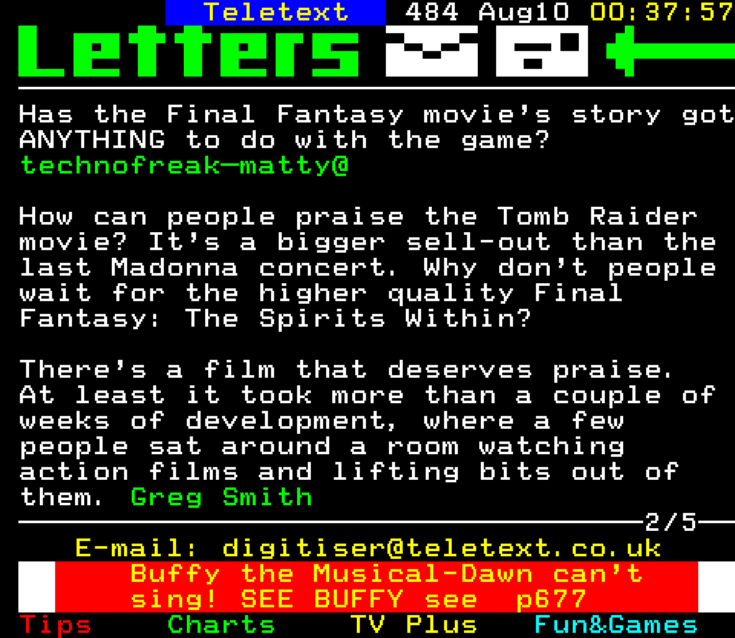 Digitiser, Teletext - 2001