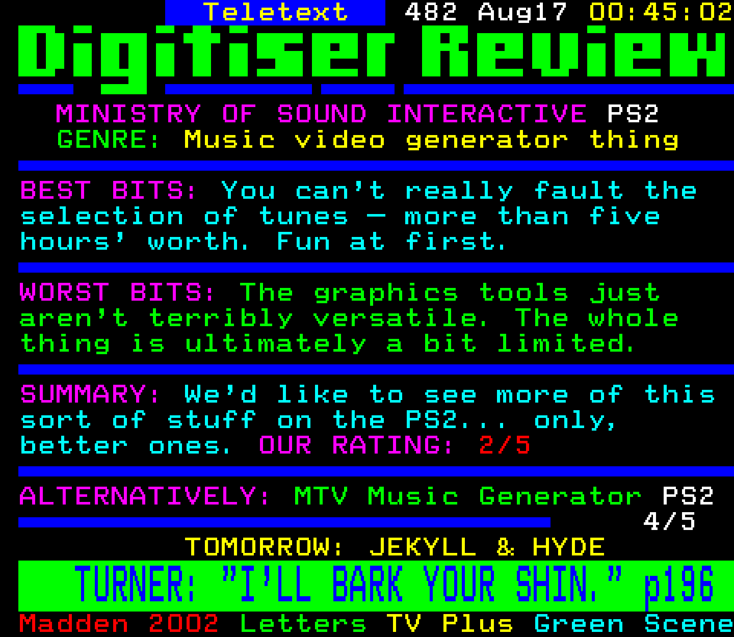 Digitiser, Teletext - 2001
