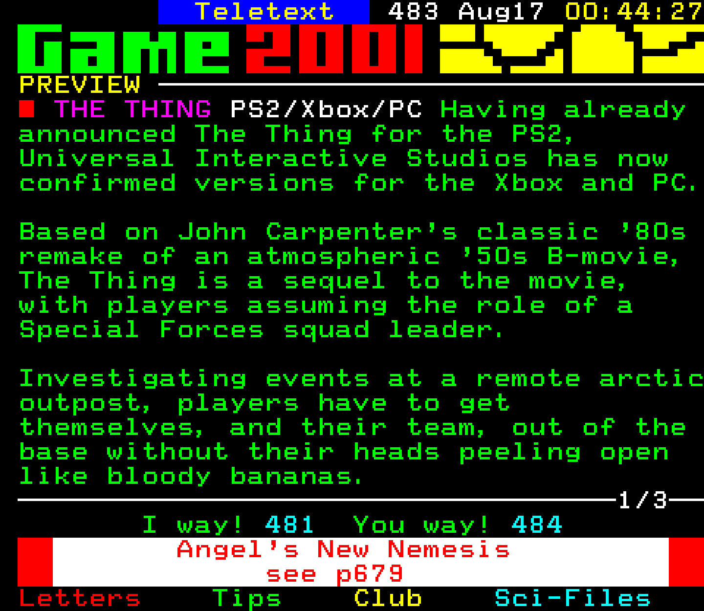 Digitiser, Teletext - 2001