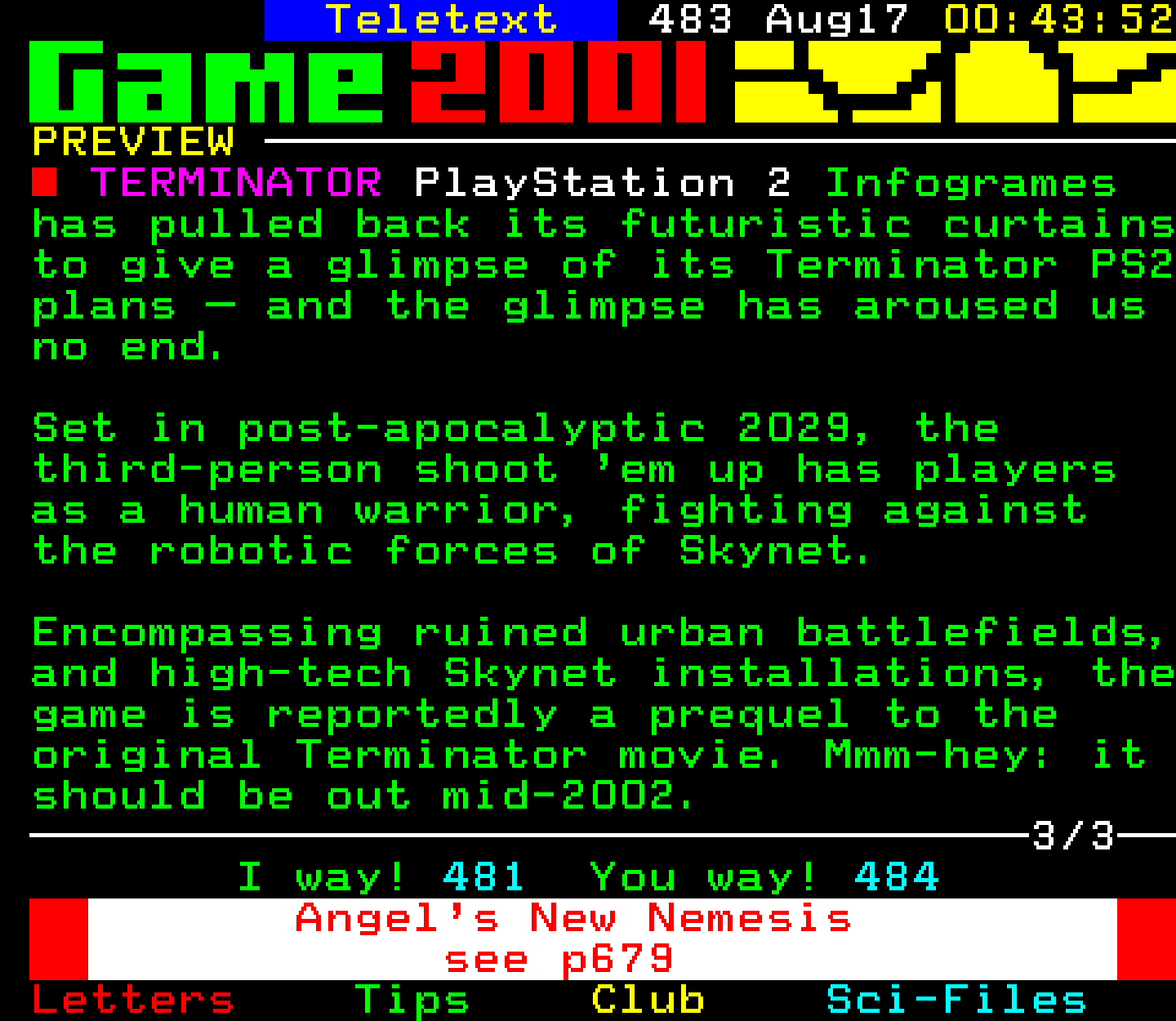 Digitiser, Teletext - 2001