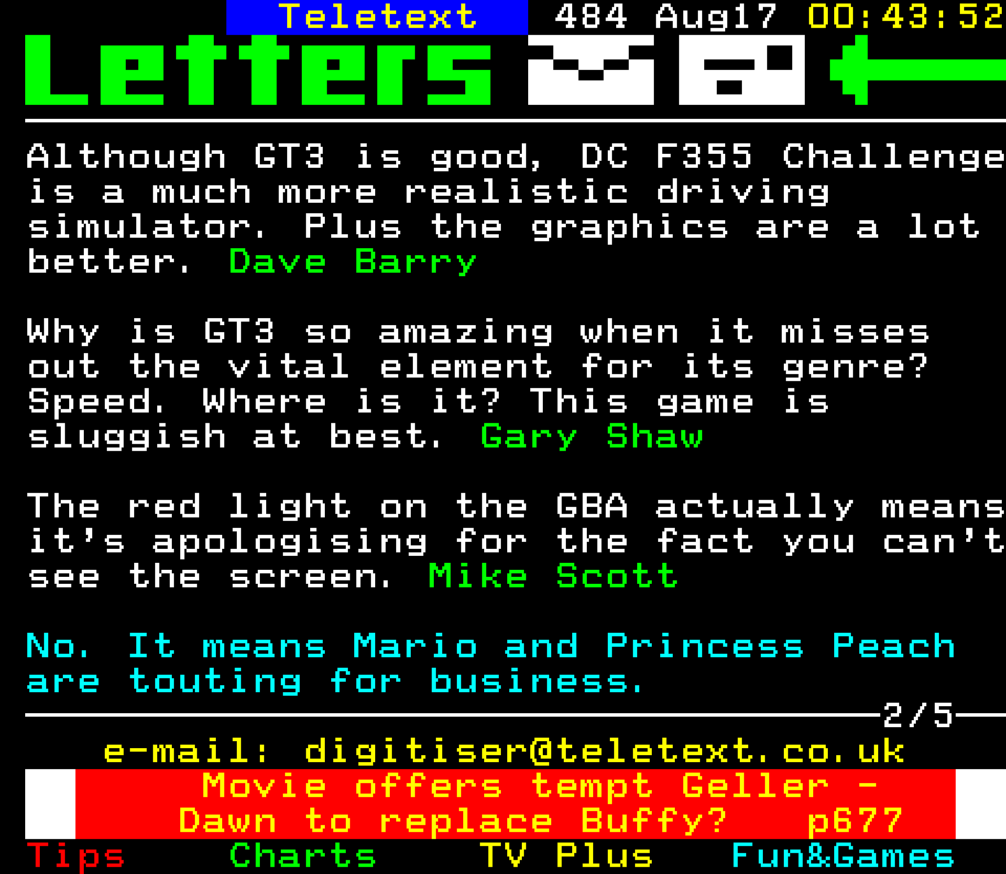 Digitiser, Teletext - 2001