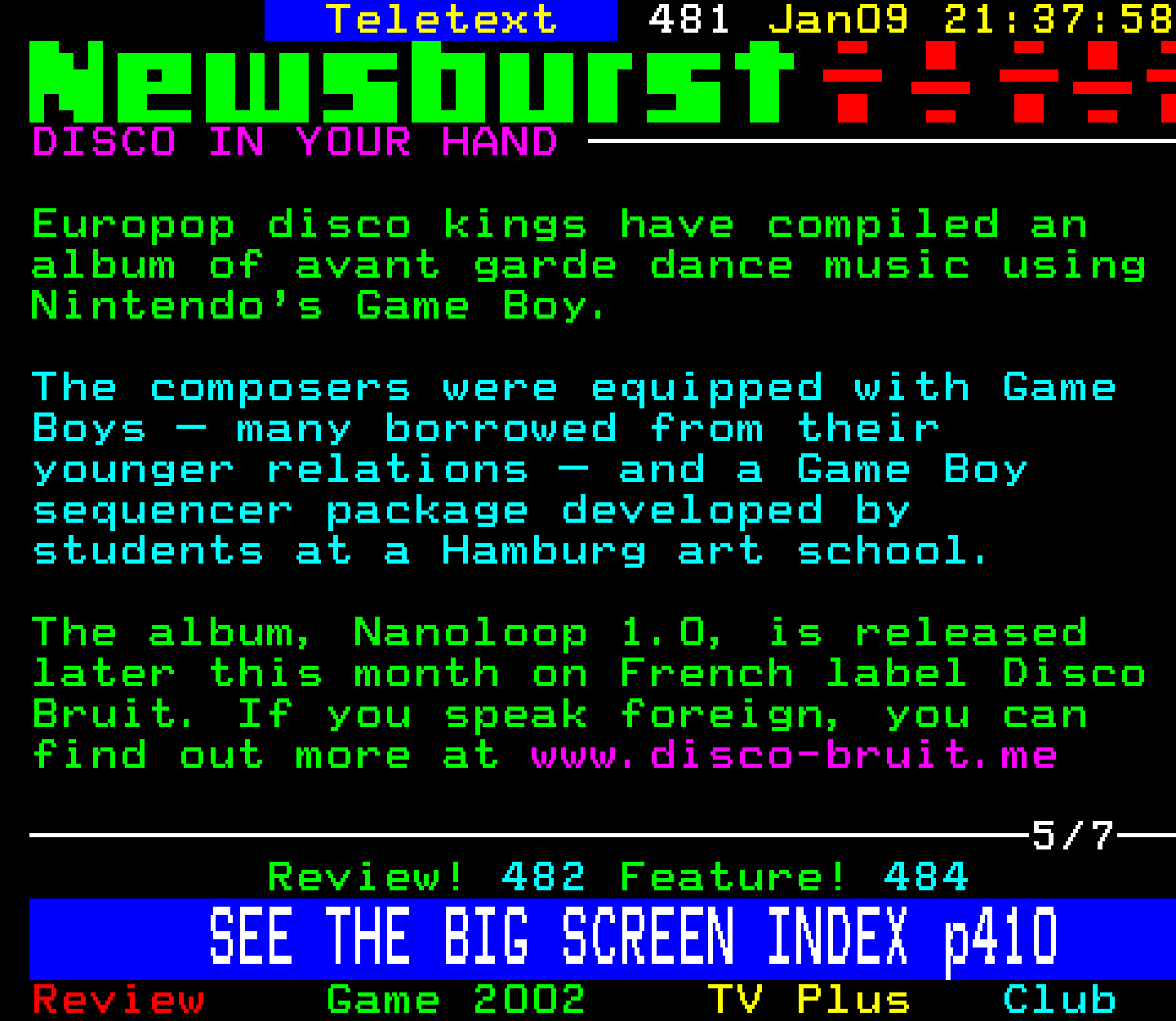 Digitiser, Teletext - 2002