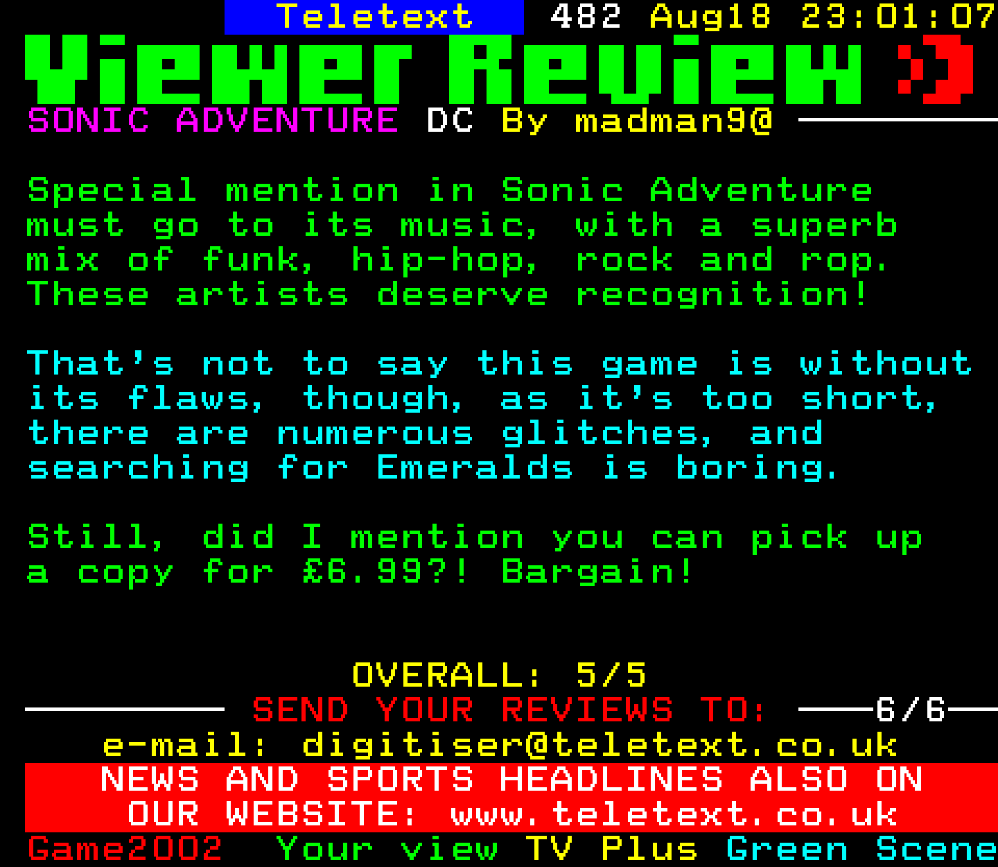 Digitiser, Teletext - 2002