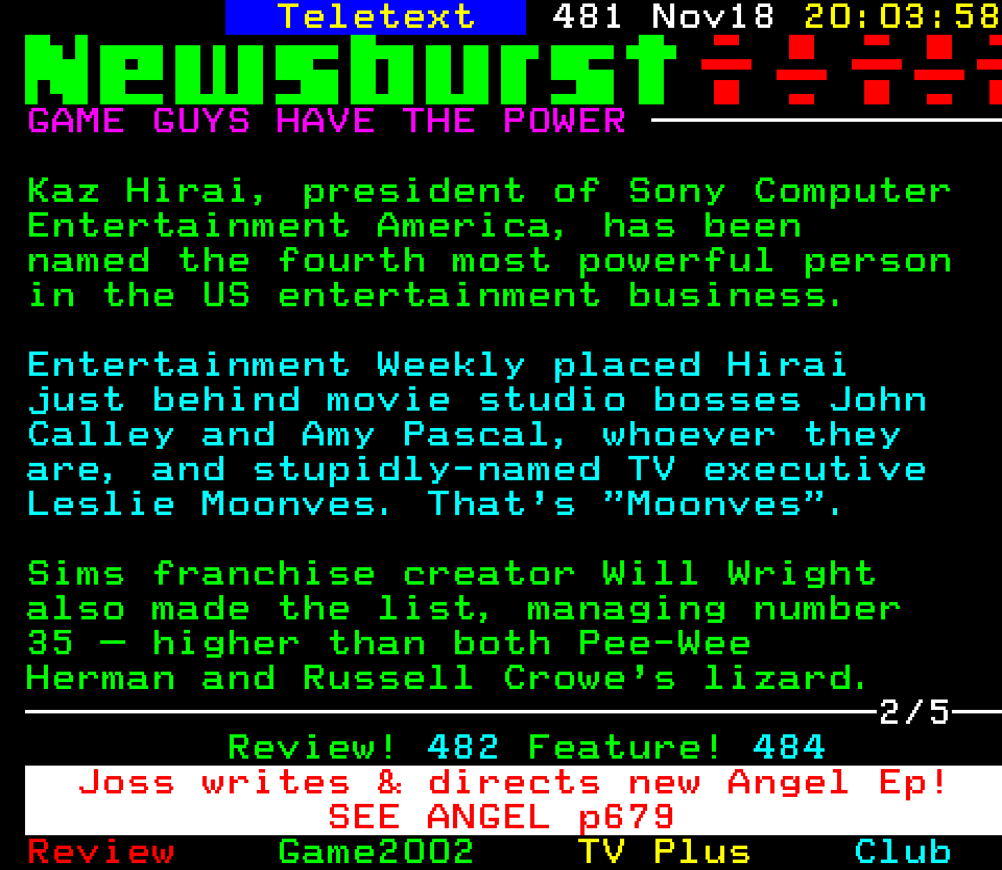 Digitiser, Teletext - 2002