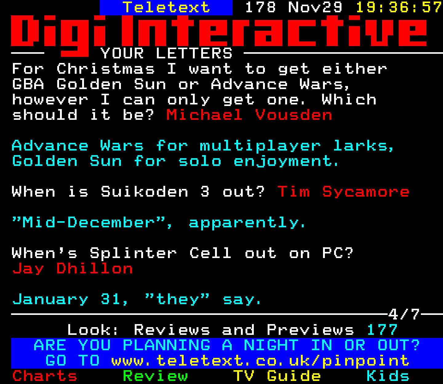 Digitiser, Teletext - 2002